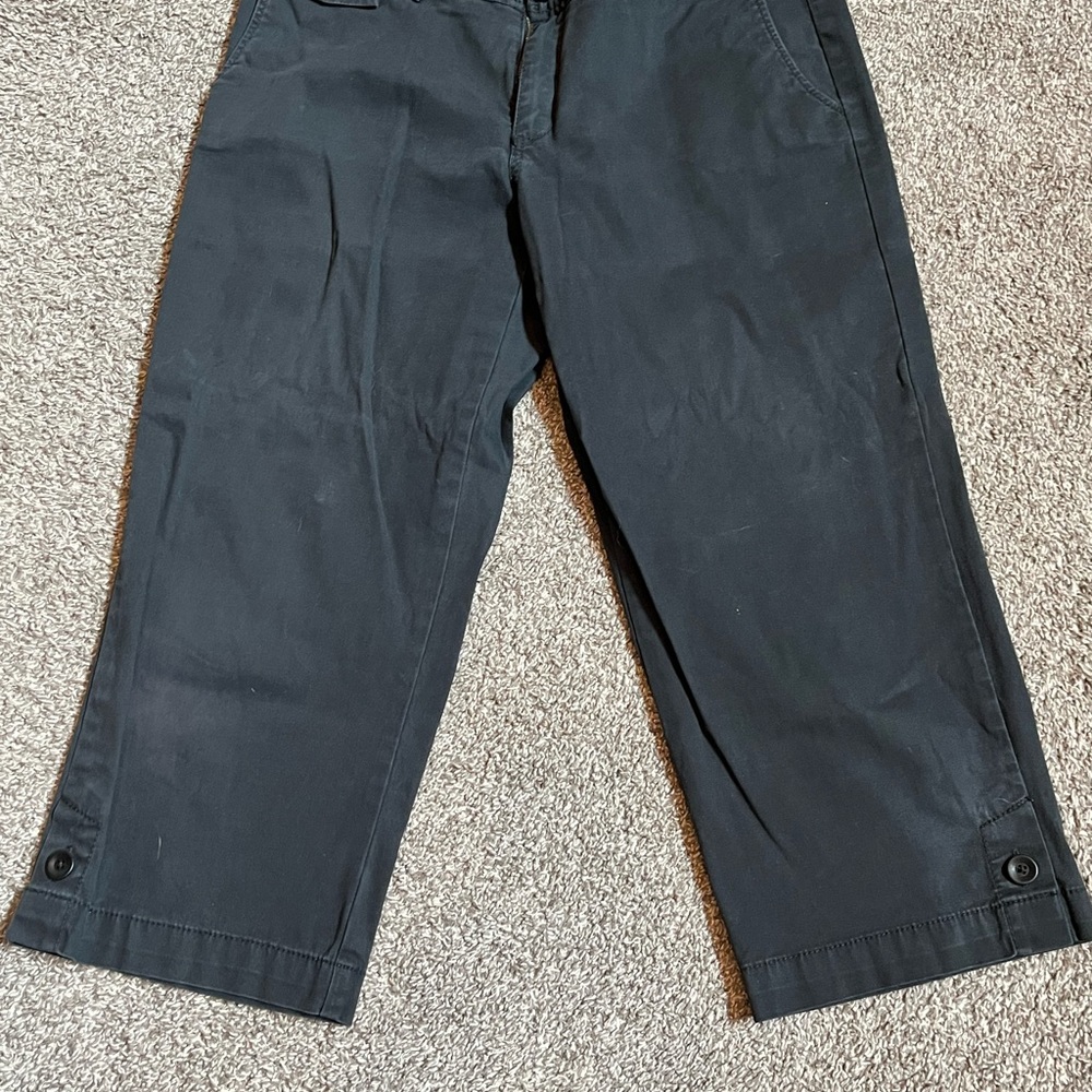 Ladies Eddie Bauer Black Cropped Pants Vashion Fit Great Condition Sz 12